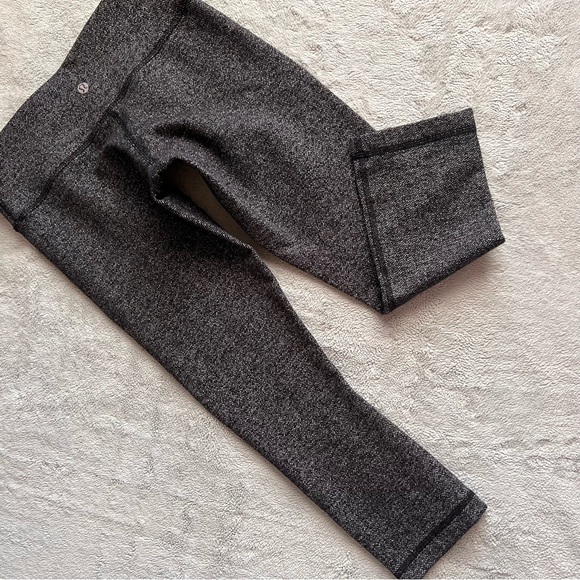 lululemon athletica Pants - Lululemon Wunder Under Crop Tights Leggings Herringbone Black Luon Sz 6